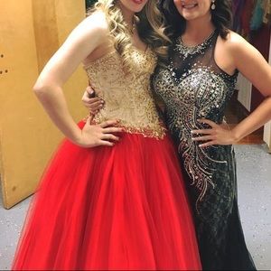 Red & Gold prom dress